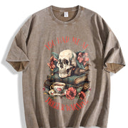 You Had Me At Trigger Warning Dark Romance Smutt Book vintage washed oversized T-shirt in Brown