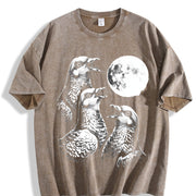 Pigeon Moon Pepper Bird Lover Vintage Washed T-Shirt in Brown