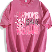 Good Moms Say Bad Words Vintage Washed T-Shirt in Red