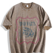 Retro Toad Warts Label 90s Vintage Washed T-Shirt in Brown