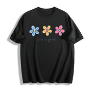 With Daisy for Baggy Hip Hop Mother's Day Cotton T-Shirt in Black