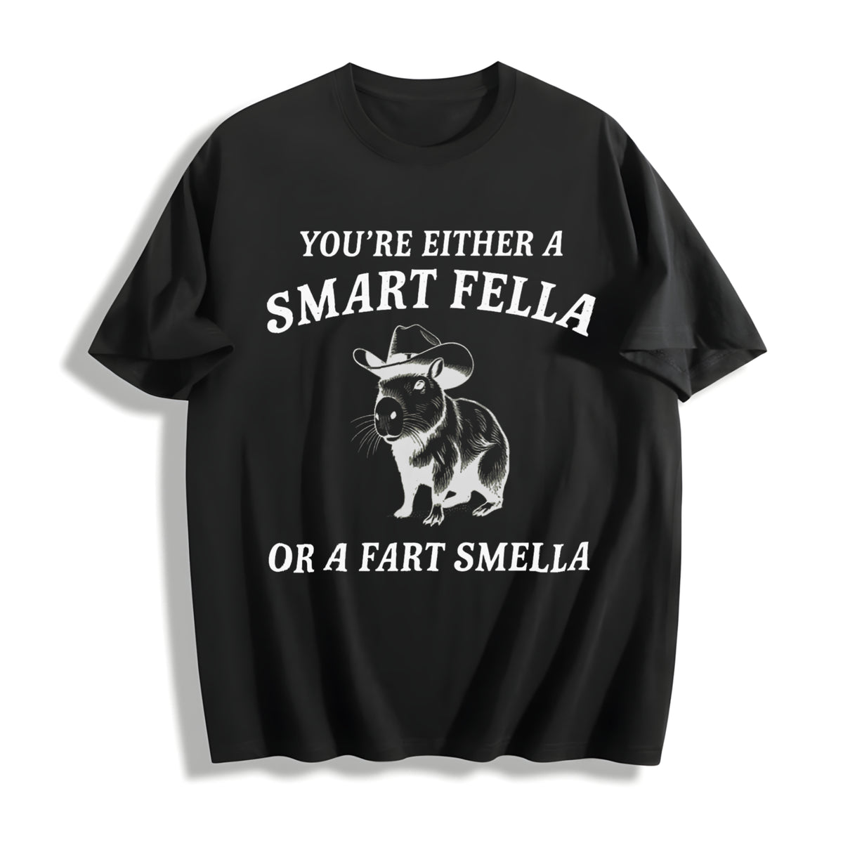 Are You a Smart Fella Cotton T-Shirt in Black