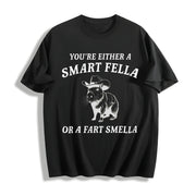 Are You a Smart Fella Cotton T-Shirt in Black