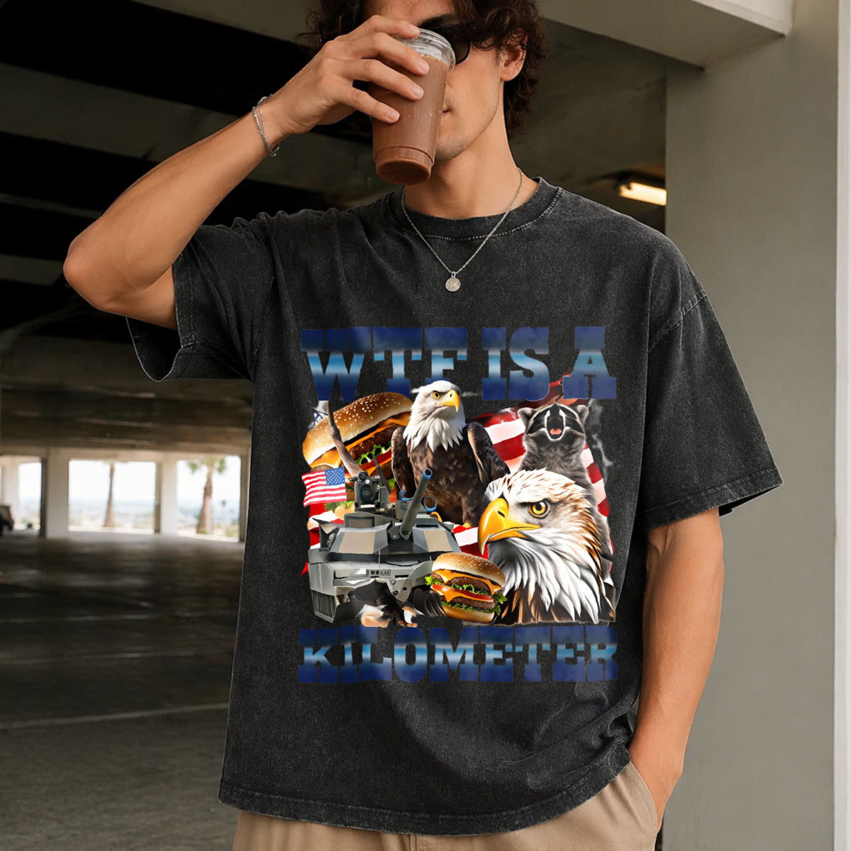 WTF Is a Killometer Vintage Washed T-Shirt in Black