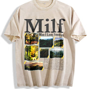 Man I Love Forests Vintage Washed T-Shirt in Beige