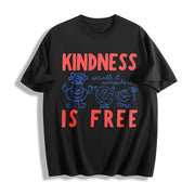 Kindness Is Free Sprinkled Doughnut Empathy Cotton T-Shirt in Black