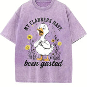 My Little Duck Batik Brand Vintage Washed T-Shirt in Purple