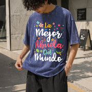 The Best Grandma in the World Vintage Washed T-Shirt in Blue