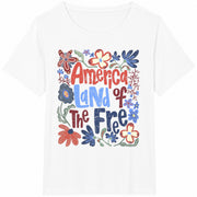 America Land of the Free Cotton T-Shirt in White