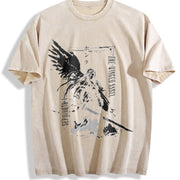 FINAL FANTASY 7 Sephiroth Anime Softstyle vintage washed oversized T-shirt in Beige