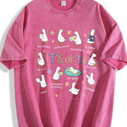 It's Okay to Feel All the Goose Moods Vintage Washed T-Shirt in Red