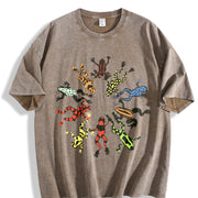 ZestLoop Dancing Frog Feast Vintage Washed T-Shirt in Brown