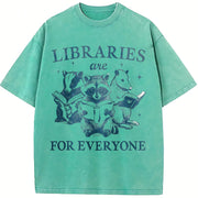 Libraries Are for Everyone Vintage Washed T-Shirt in Blue