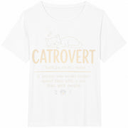 Catrovert Cat Lover Cotton T-Shirt in White