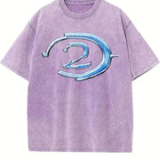 Retro Halo 2 Gaming Vintage Washed T-Shirt in Purple