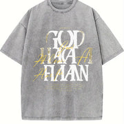God Has a Plan Vintage Washed T-Shirt in Gray
