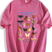 Lepidoptera Field Guide 90s Vintage Washed T-Shirt in Red