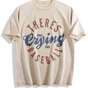 There’s No Crying in Baseball Mom Vintage Washed T-Shirt in Beige