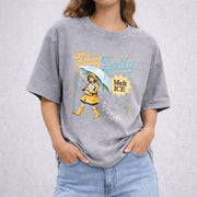 Subtle Anti Ice Stay Salty Protest vintage washed oversized T-shirt in Gray