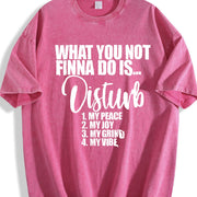 What You Not Finna Do Is Disturb My Peace Vintage Washed T-Shirt in Red