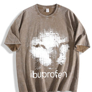 Premium Ibuprofen Cat Meme Vintage Washed T-Shirt in Brown