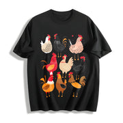 Chicken Short-sleeve Cotton T-Shirt in Black