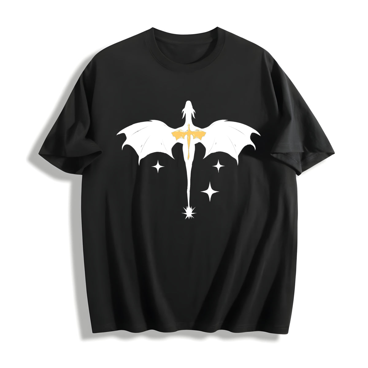 Fourth Wing Basgiath War College Cotton T-Shirt in Black