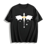 Fourth Wing Basgiath War College Cotton T-Shirt in Black