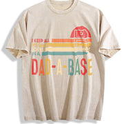 Dad's Secret Batik Retro Brand Vintage Washed T-Shirt in Beige