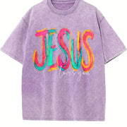 Love You Vintage Washed T-Shirt in Purple