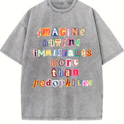 ✊🏾 Anti ICE Vintage Washed T-Shirt in Gray