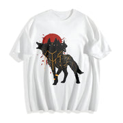 Red Moon Cerberus Sleeveless Tank Cotton T-Shirt in White