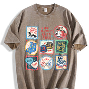 Heated Rivalry Hockey Romance Fan We Didn't Even Kiss LGBT Vintage Washed T-Shirt in Brown