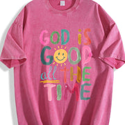 God Is Good All the Time Vintage Washed T-Shirt in Red