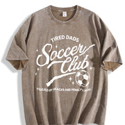Tired Dads Soccer Club Vintage Washed T-Shirt in Brown