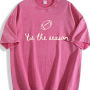 Tis the Season Football Season Vintage Washed T-Shirt in Red