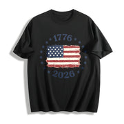 Made in America USA Flag Cotton T-Shirt in Black