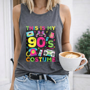 This Is My 90s Costume Women's Color Cotton Tank Top in Gray