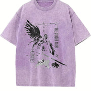 FINAL FANTASY 7 Sephiroth Anime Softstyle vintage washed oversized T-shirt in Purple