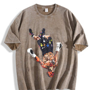 Gervonta Tank Davis Flip Tank Davis Boxing World Champion vintage washed oversized T-shirt in Brown