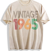 61st Birthday 1965 Vintage Washed T-Shirt in Beige