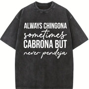 Short-sleeved Round-neck with a Mexican Vintage Washed T-Shirt in Black