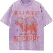 Retro Capybara 90s Vintage Washed T-Shirt in Purple