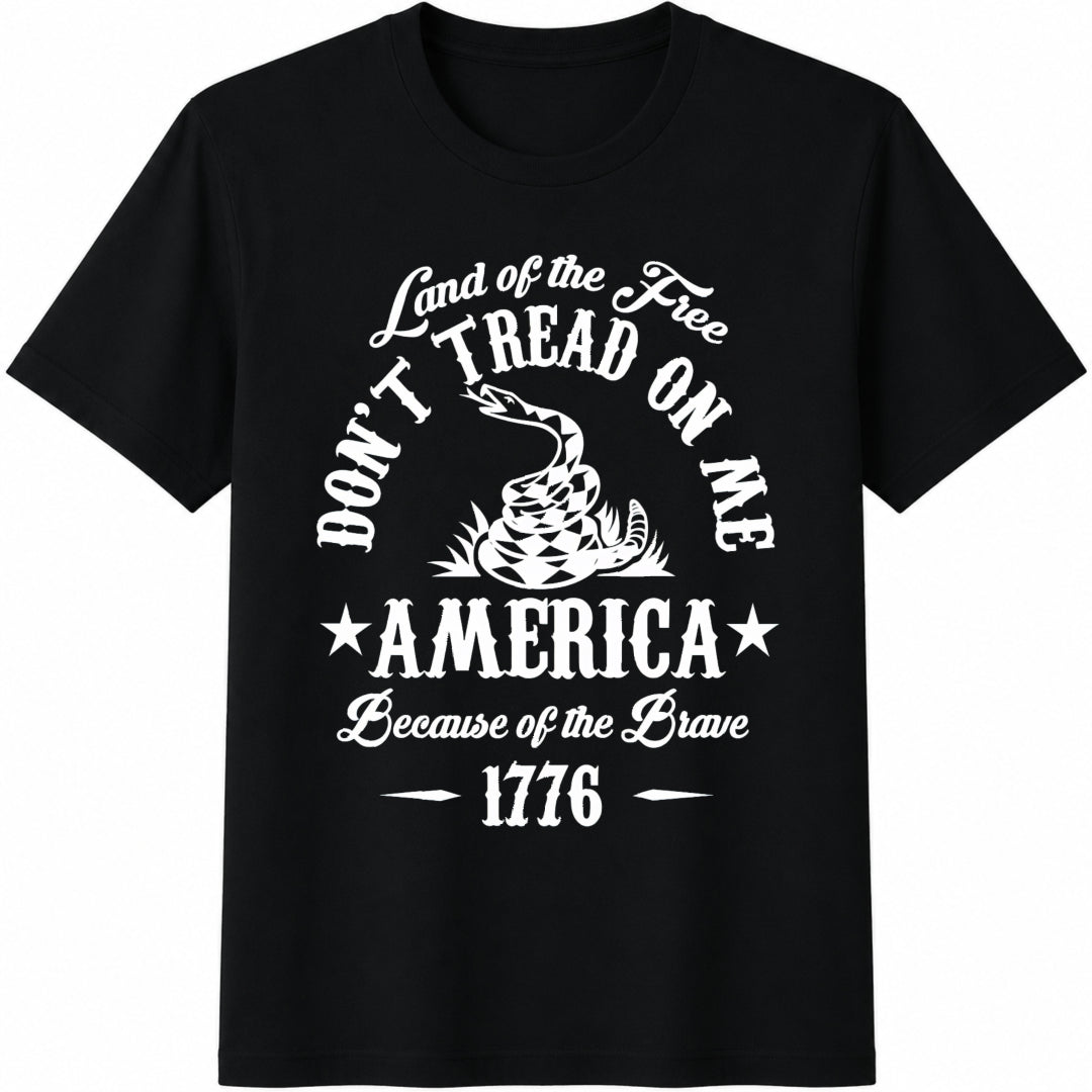 America Land of Free Cotton T-Shirt in Black