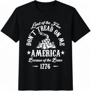 America Land of Free Cotton T-Shirt in Black