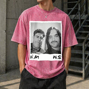 Nick Miller & Schmidt Vintage Washed T-Shirt in Red