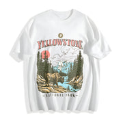 Yellowstone National Park Cotton T-Shirt in White