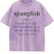 Short-sleeved Round-neck with a Mexican Vintage Washed T-Shirt in Purple