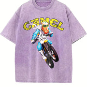 Joe Camel Joe Camel Dirt Bike Supercross AD Custom vintage washed oversized T-shirt in Purple