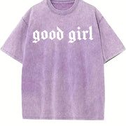 Good Girl Good Girl Romance Club Book Lover Unhinged vintage washed oversized T-shirt in Purple